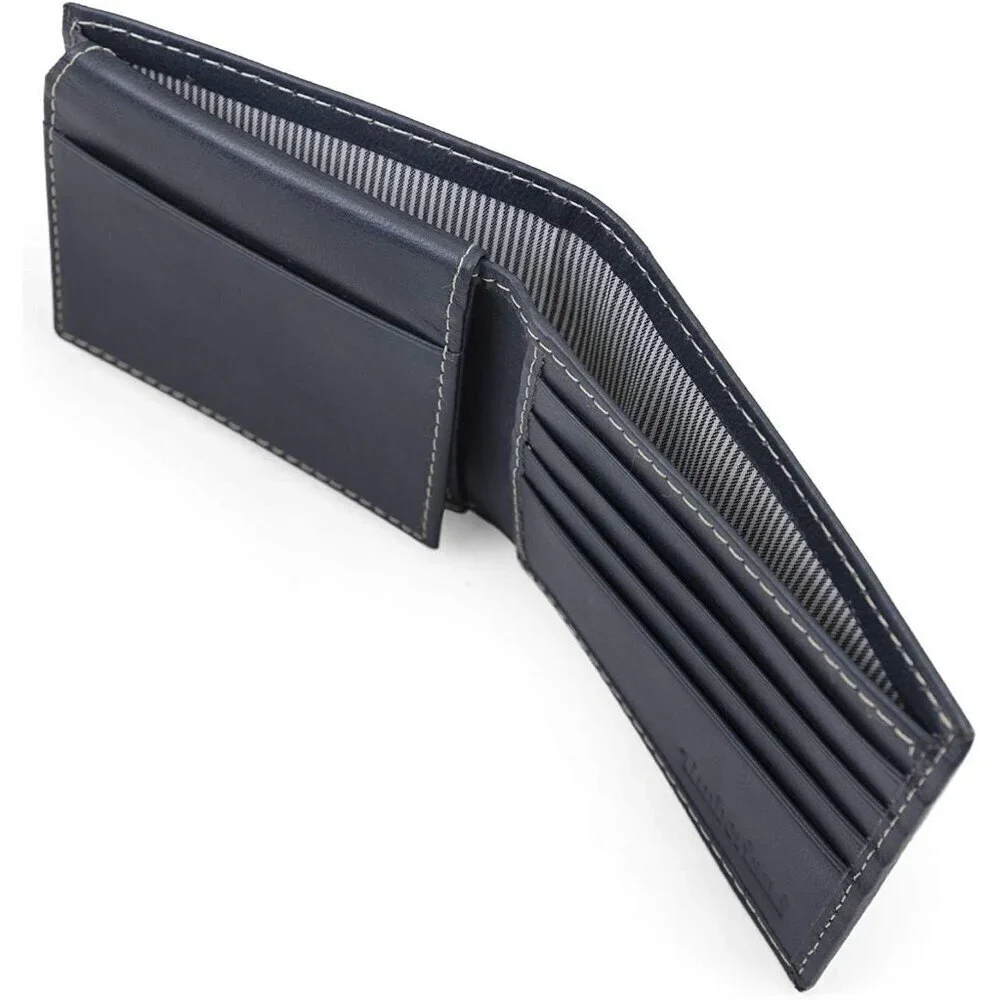 Men's Attached Flip Pocket Fashionable Brown Genuine Leather Wallet Design